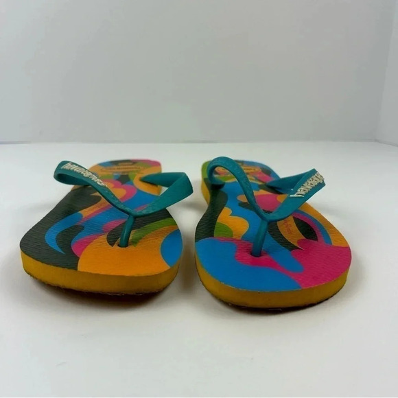 Havaianas Women's Top Fashion Flip Flops Multicolor Tropical Bird Print Size 8 - Picture 2 of 7